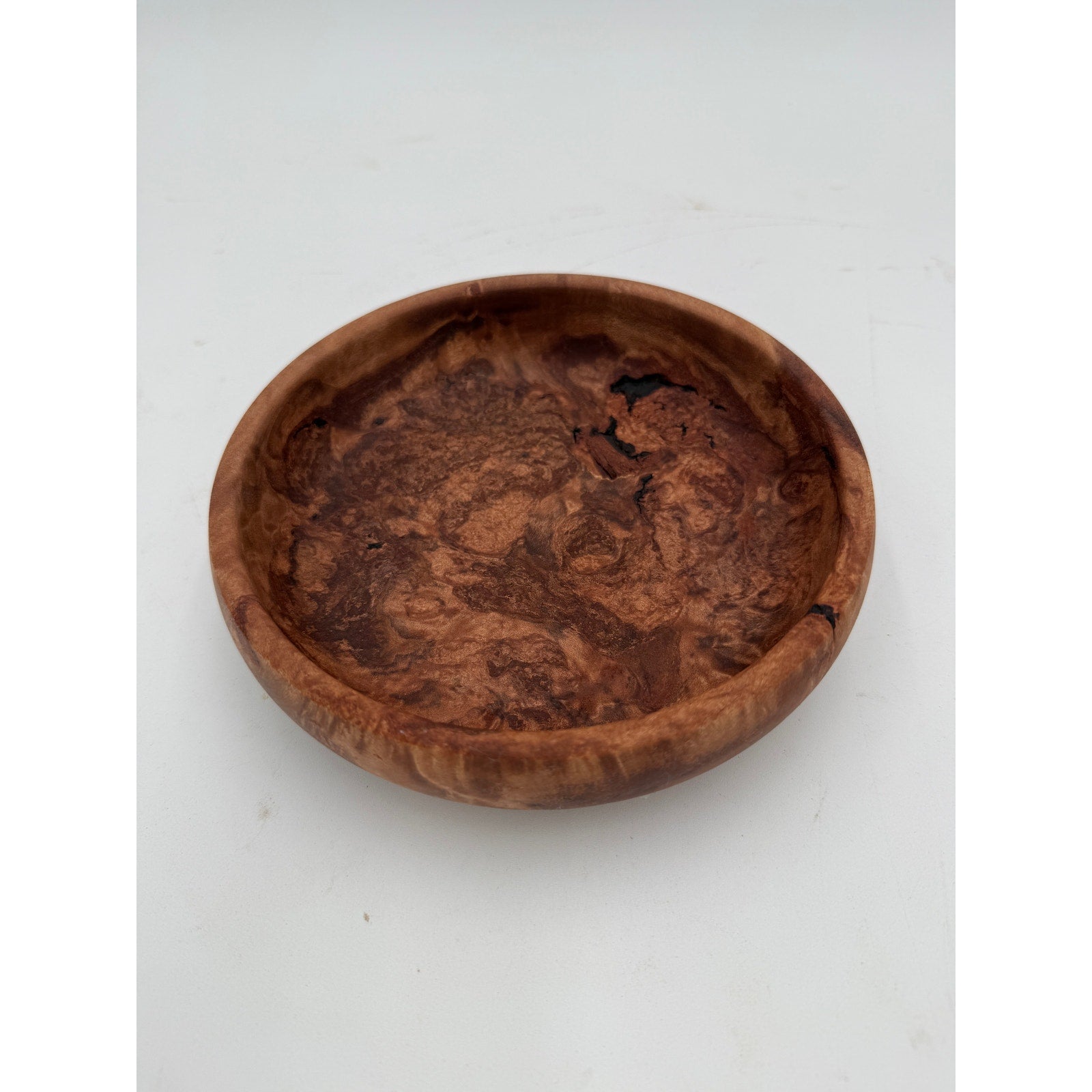 Lamtoro Burl Hand Turned Wood Bowl, 7x2 size, food safe finish, small catchall dish, artisan made, one of a kind