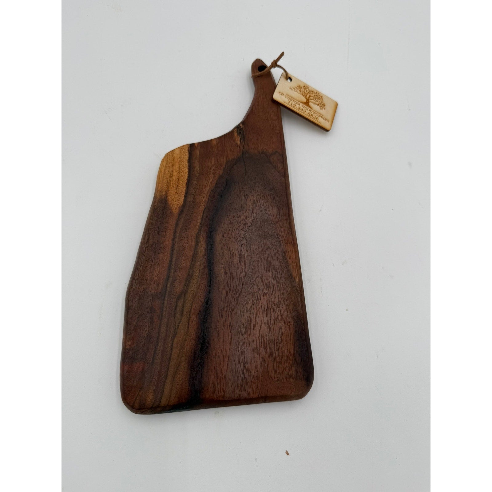 Walnut Charcuterie Board with Offset Handle, 12.25 x 5.5 x 1, serving tray, cheese board, beautiful grain, handmade