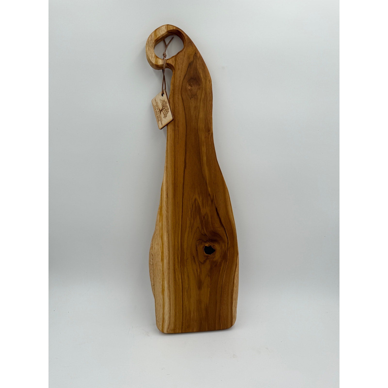 Handcrafted Teak Cheese and Charcuterie Board, 23.5 x 7 x 0.75 in, black epoxy detail, appetizer tray, kitchen gift