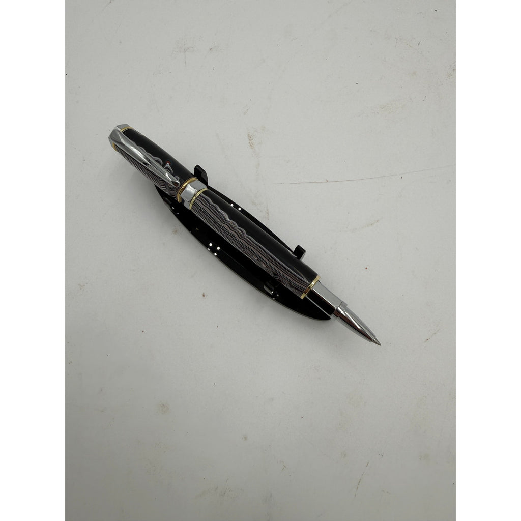Hand Turned Fordite Rollerball Pen Gift Set, executive gift, hand crafted, rare fordite barrel, smooth writing, upgradeable refill