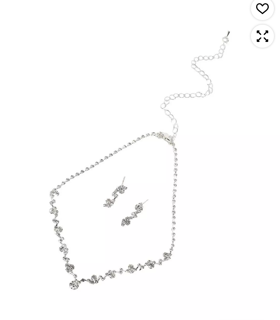 Sohi Opulent Stone Jewelry Set - New in Box - Silver Tone