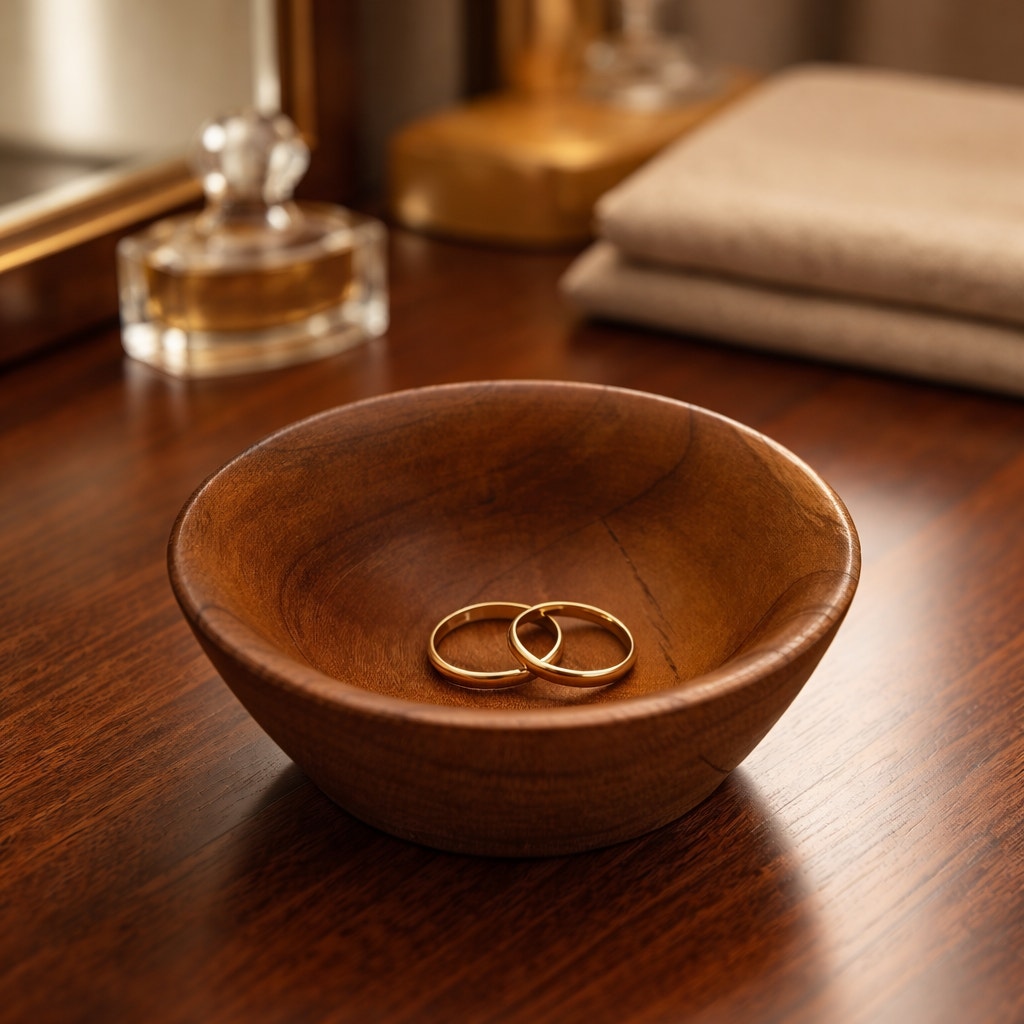 Hand Turned Wooden Ring Cup and Trinket Dish, assorted woods, handmade catchall, bedside jewelry holder, unique gift