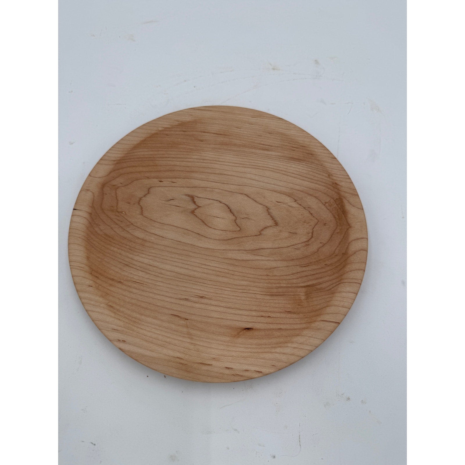 Hand Turned Maple Wood Platter, 10 Inch, Artisan Tableware, Rustic Kitchen Decor