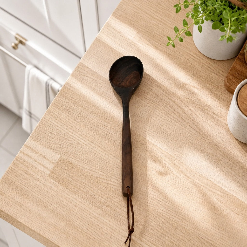 Walnut Wooden Spoon for Everyday Cooking, 12 Inch Long, Food Safe Utensil, SKU 1465