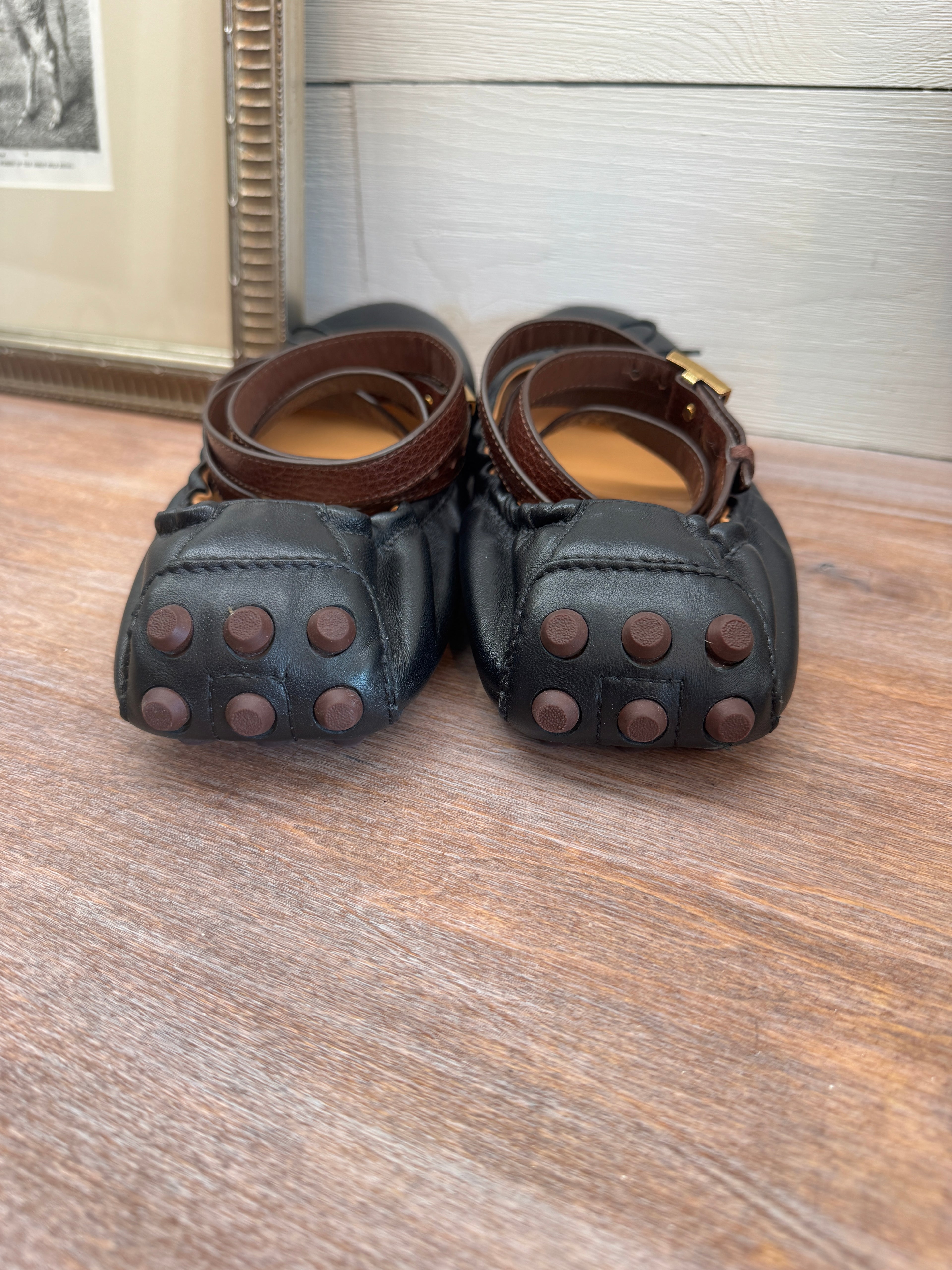 Tod's Black Leather Mary Janes - Size 42