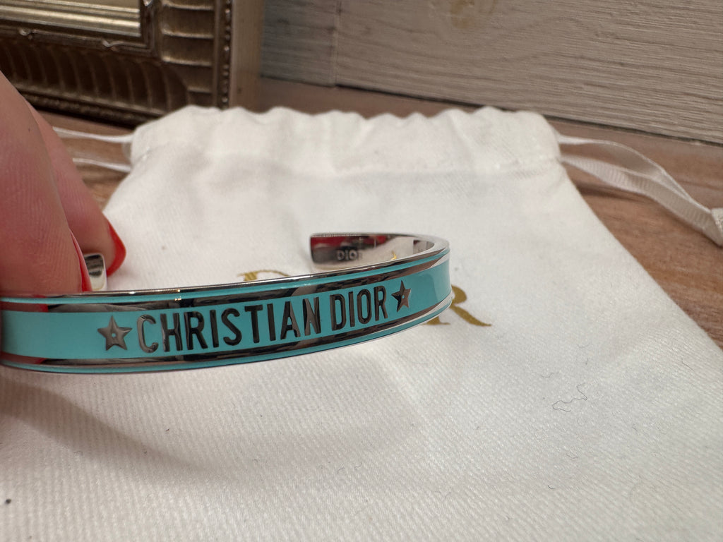 Dior Palladium & Turquoise Cuff Bracelet - NWT