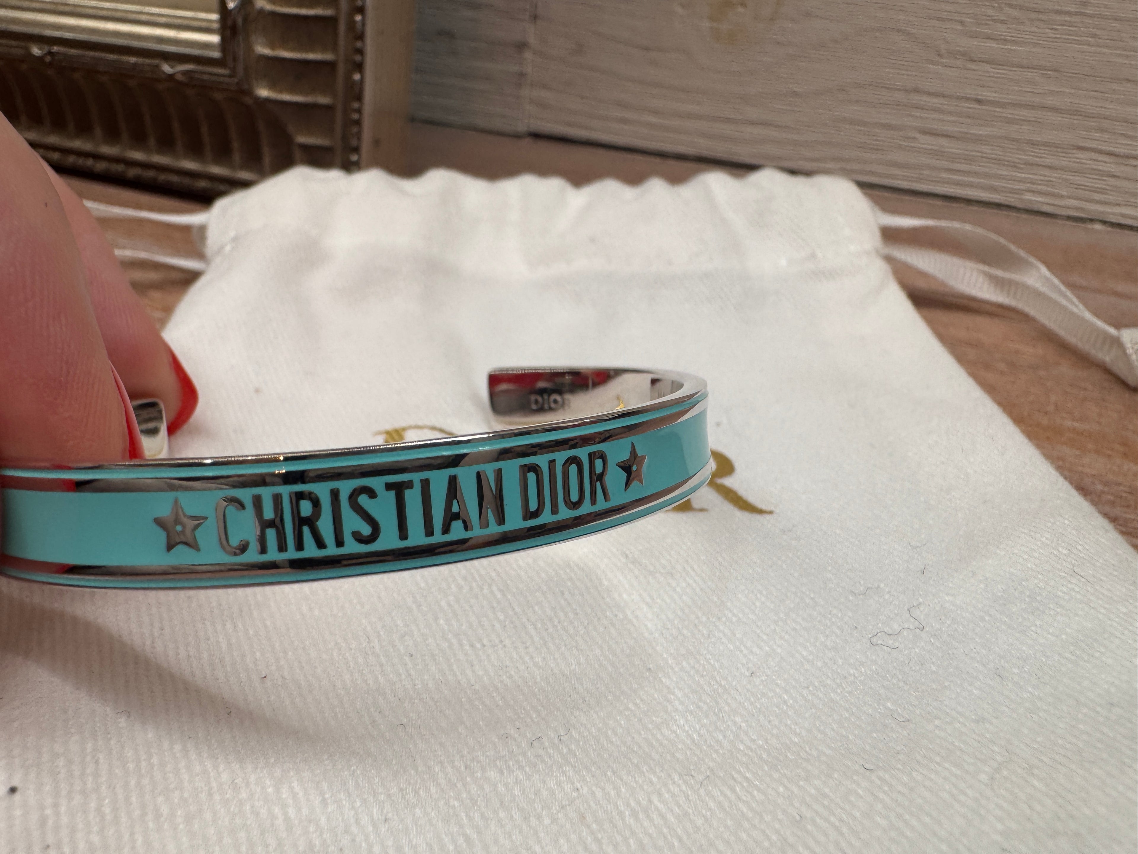 Dior Palladium & Turquoise Cuff Bracelet - NWT