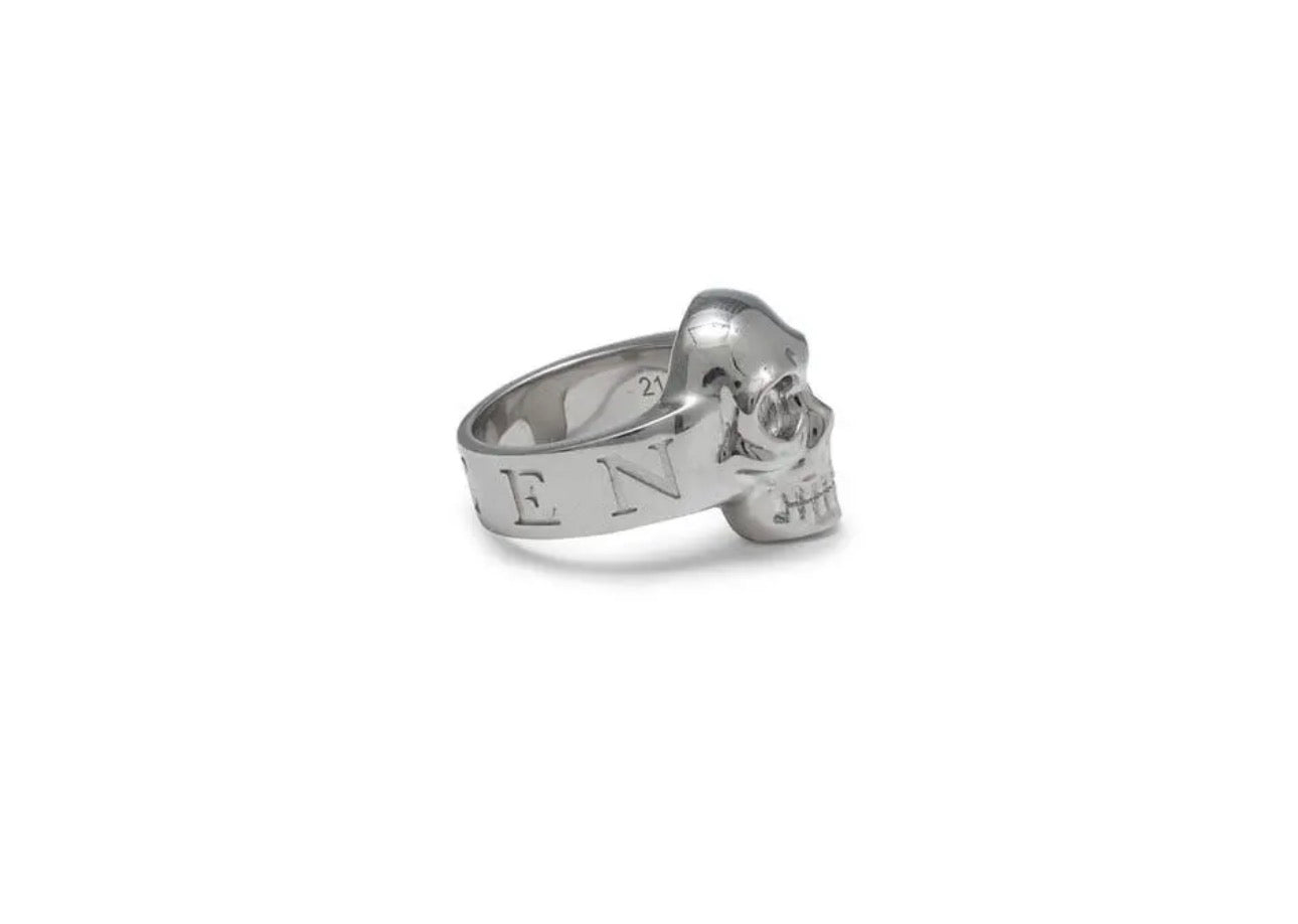 6596 - Alexander Mcqueen Skull Ring Silver - Size 19