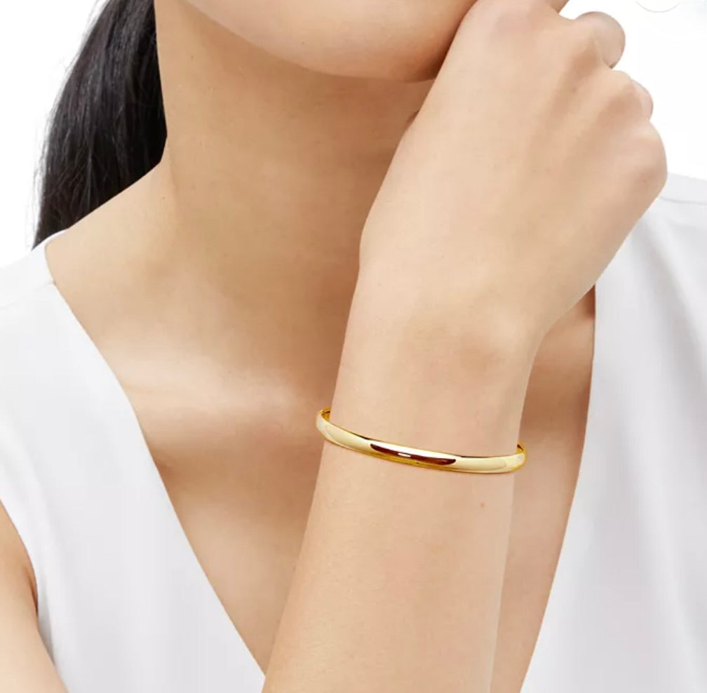 R.H. Macys Solid 14k Gold Polished Hinge Bangle Bracelet - New in Box - Retail $2600