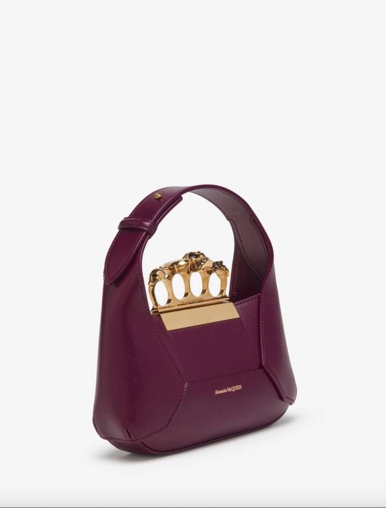 6979 - Alexander McQueen Jewelled Mini Hobo - Burgundy calfskin - NIB