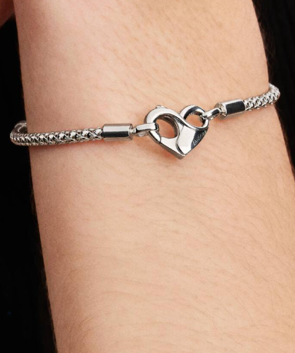 Pandora Beads and Pave Sterling Silver Bracelet Size 6.5 - New
