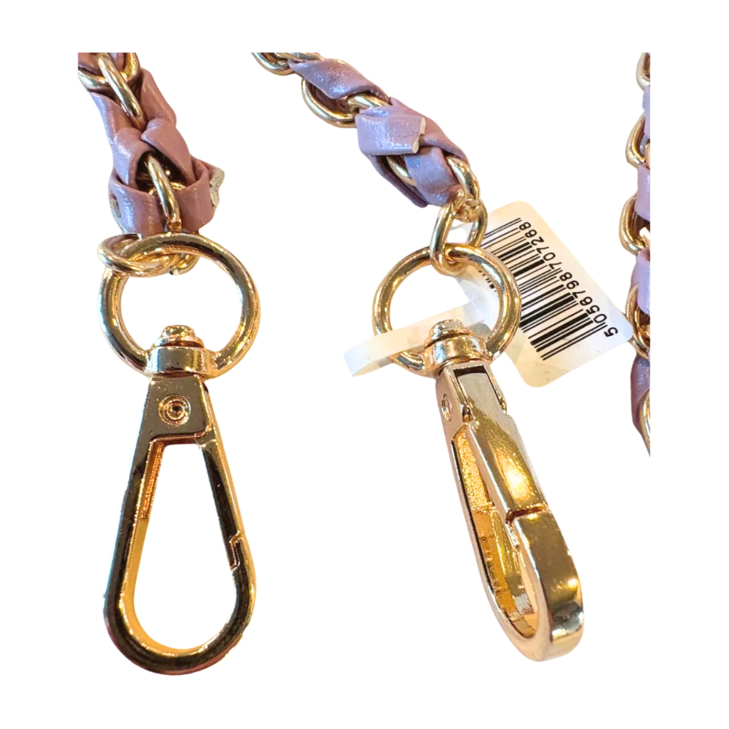 Pom Pom London Straps straps - Pink and White with Gold Hardware