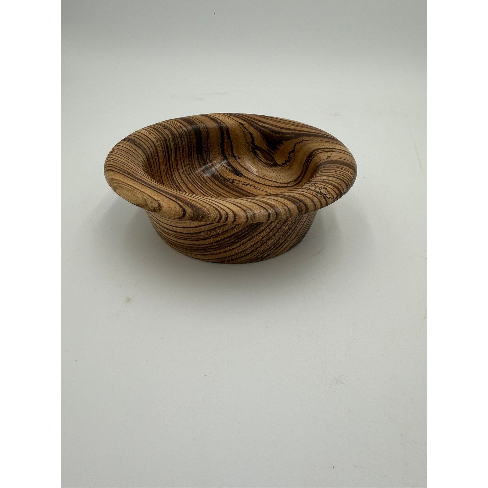 Hand Turned Tigerwood Decorative Bowl, 6 x 1.75 in, handmade kitchen decor, small salad or snack dish