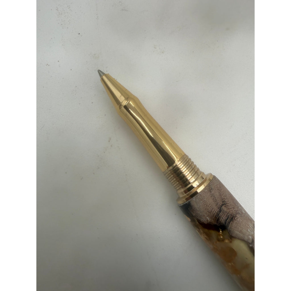 Beaufort Leveche Rollerball Pen, Gold Hardware, Epoxy Flake, Grapevine, Refillable, SKU 1435