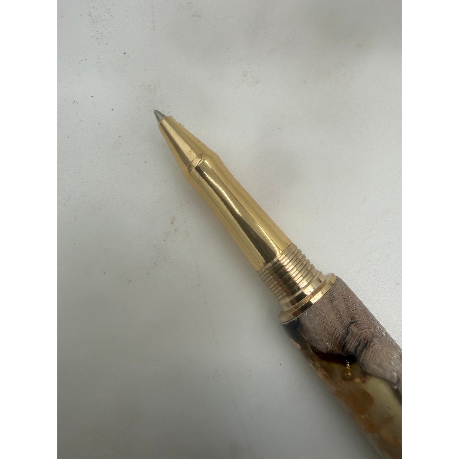 Beaufort Leveche Rollerball Pen, Gold Hardware, Epoxy Flake, Grapevine, Refillable, SKU 1435