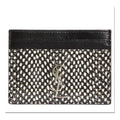 Saint Laurent Cassandre python embossed leather card case NWT