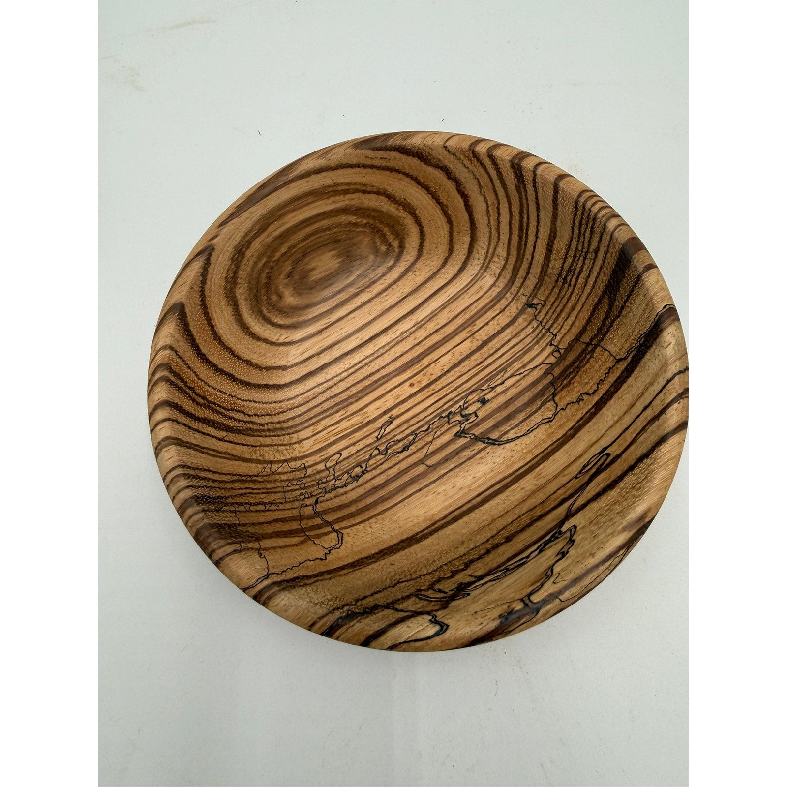 Hand Turned Tiger Wood Decorative Bowl, 6 x 1.5 in, small catchall, natural striped grain, handmade gift