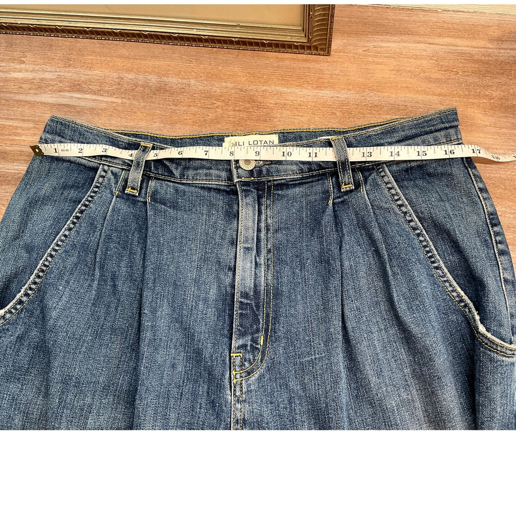 Nili Lotan Flora Wide Leg High Rise Jeans Size 30