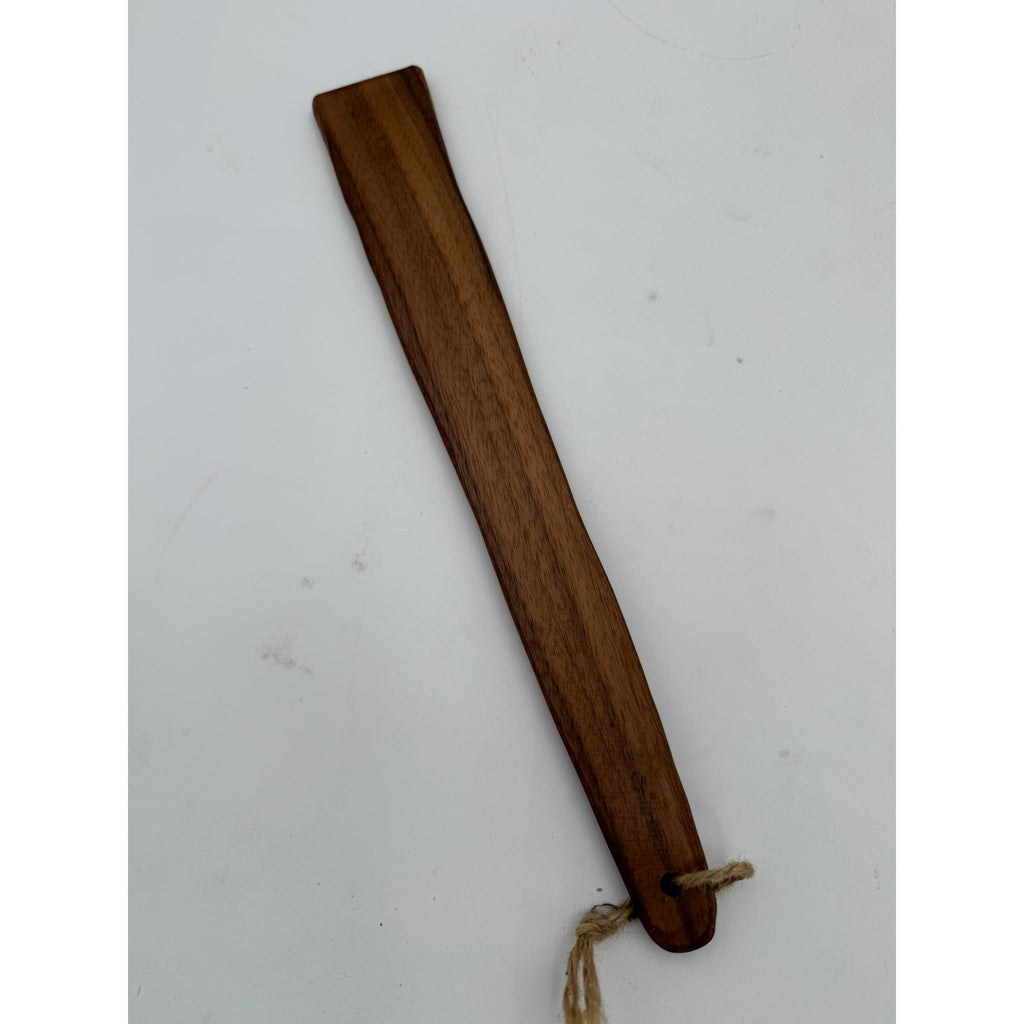 Handmade Wooden Saute Spatula for Skillets, walnut maple and sycamore, 10–12 inch, food safe finish, flat scraper