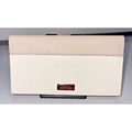 Kate Spade Laurel Way Stacy Snap Wallet Almond Black Leather Saffiano Cream Gold