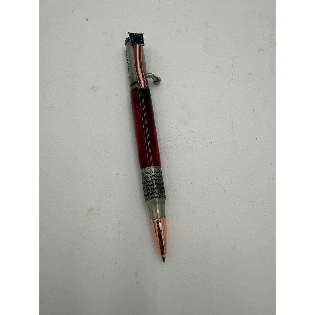 Hand Turned Bolt Action Ink Pen Gift for Patriots, celebrate America’s 250th anniversary, handcrafted, choice of colors and patterns