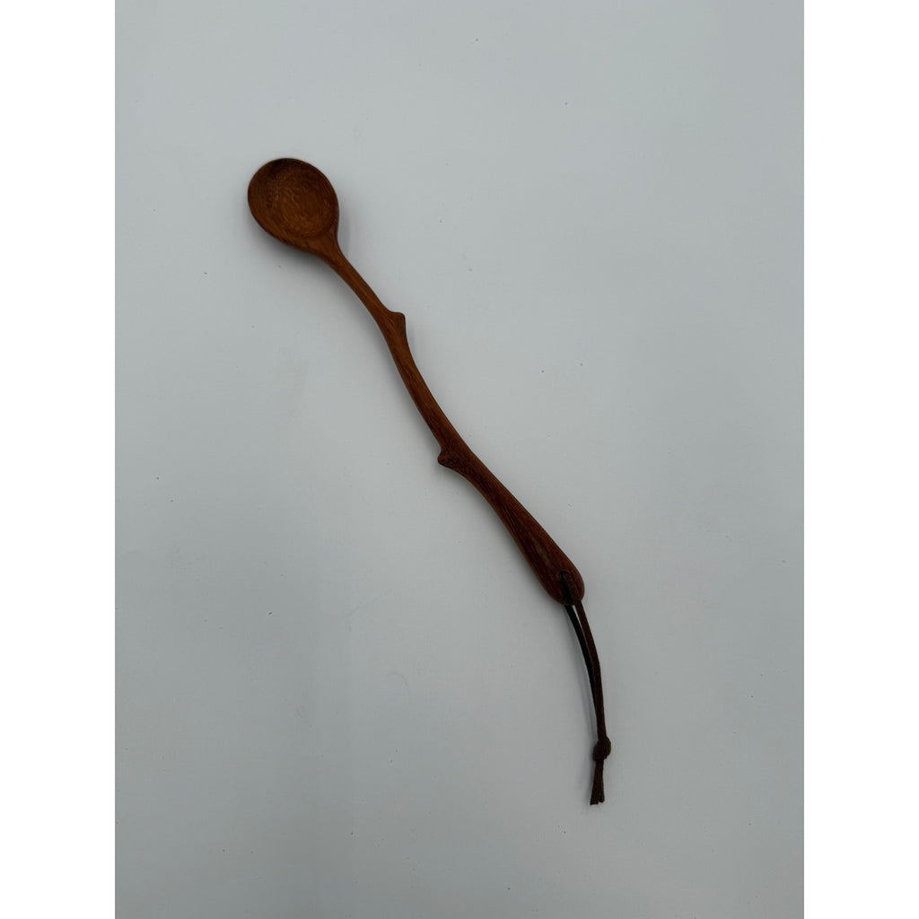 Ash Wooden Spoon with Tree Branch Handle, 9 Inch Long, Food Safe, SKU 1466