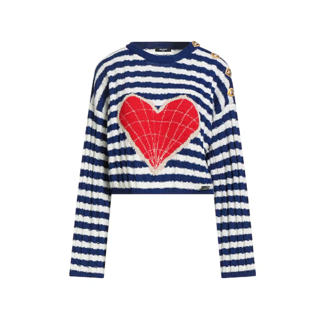 6476 - Balmain Heart Pullover Sweater - Size 8 - NWT