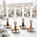 Hand Turned Wood Candle Holder, Brushed Satin Finish, 4 x 4 Inch, Hand Crafted