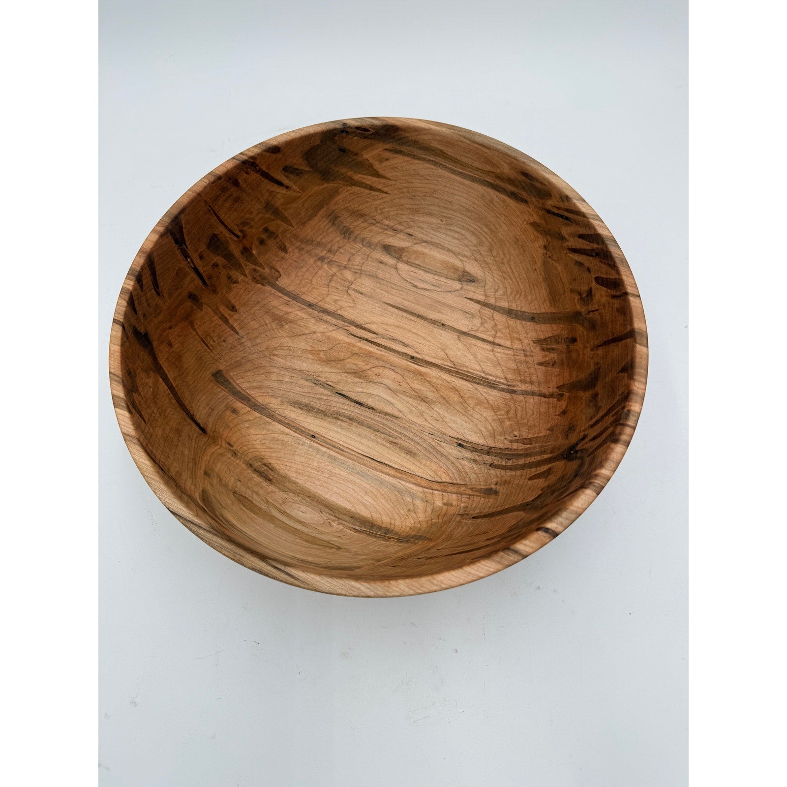 Hand Turned Ambrosia Maple Salad Bowl 12.75x4.5, hand crafted wood, food safe finish, heirloom kitchen serving