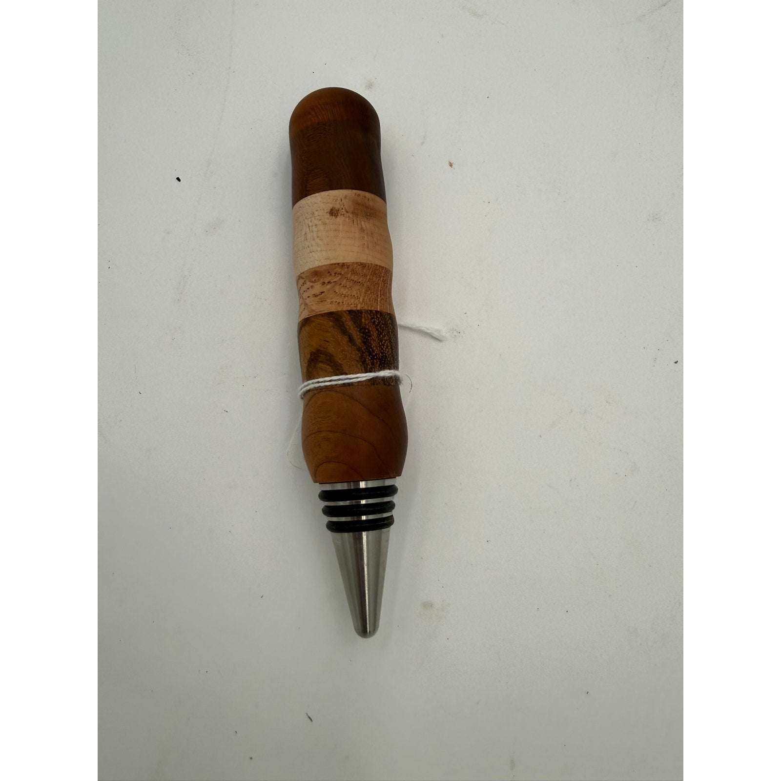 Hand Turned Hardwood Wine Bottle Stopper, stainless steel core, premium O-rings, choice of fine woods, gift ready