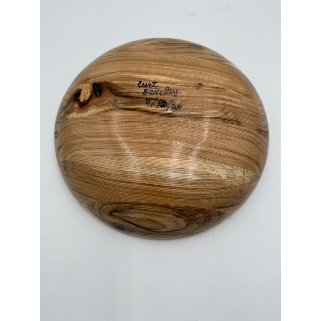 Hand Turned Hickory Wood Serving Bowl, 11.5 x 3, food safe finish, rustic kitchen decor, handmade functional