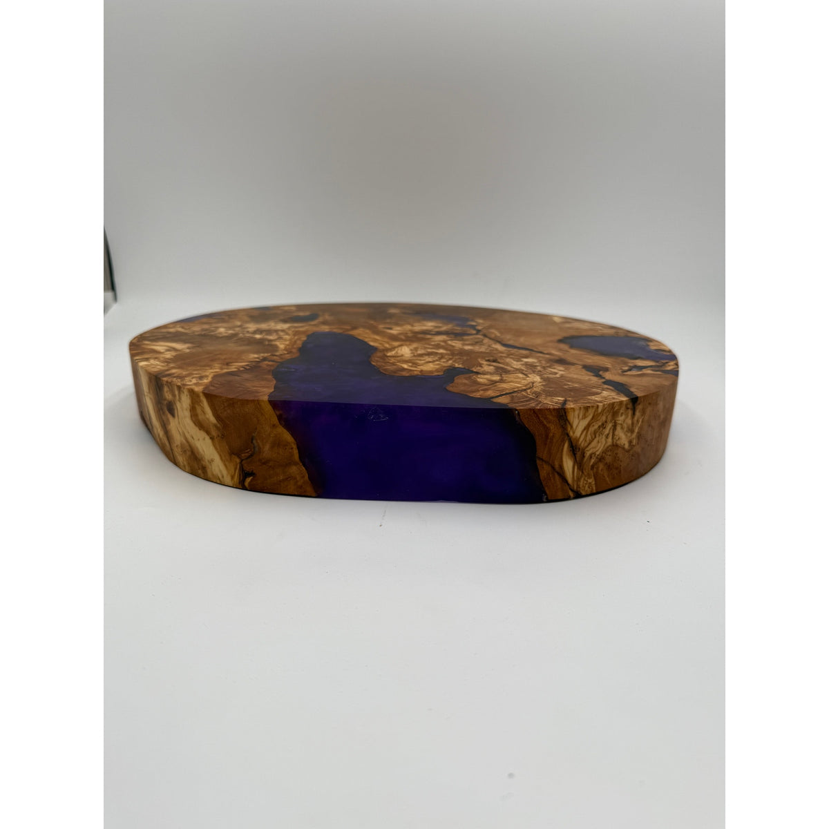 Olivewood Purple Epoxy Charcuterie Board, 15.5 x 2 Inch, Handcrafted, One of a Kind, SKU 1556