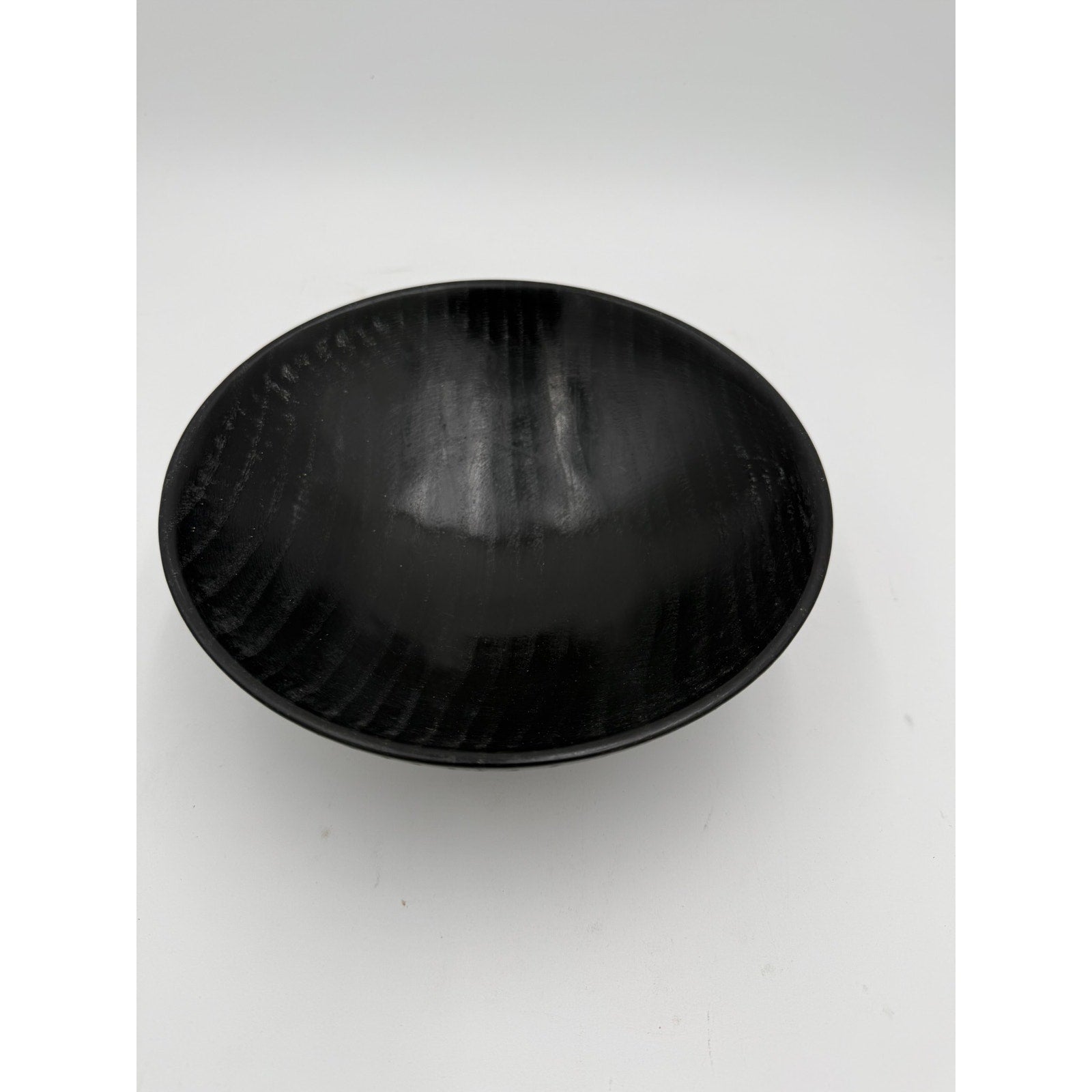 Hand Turned Black Oak Wood Bowl 9.75 x 3.25, food safe finish, handmade, decorative serving, salad or fruit