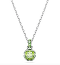 Swarovski August Birthstone Pendant Necklace Rhodium Plated Square Cut  - New in Box