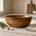 Hand Turned Ambrosia Maple Salad Bowl 12.75x4.5, hand crafted wood, food safe finish, heirloom kitchen serving