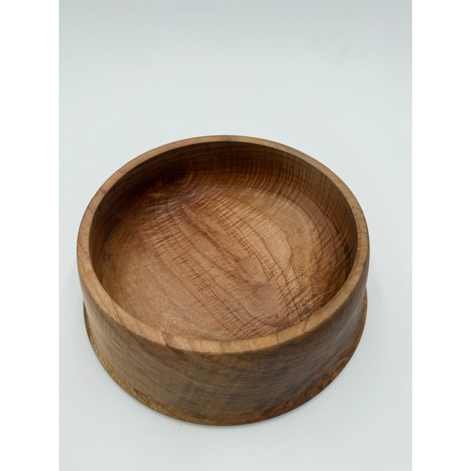Figured Maple Turned Bowl with Lid, Walnut Top, Wrought Iron Handle, SKU 1464