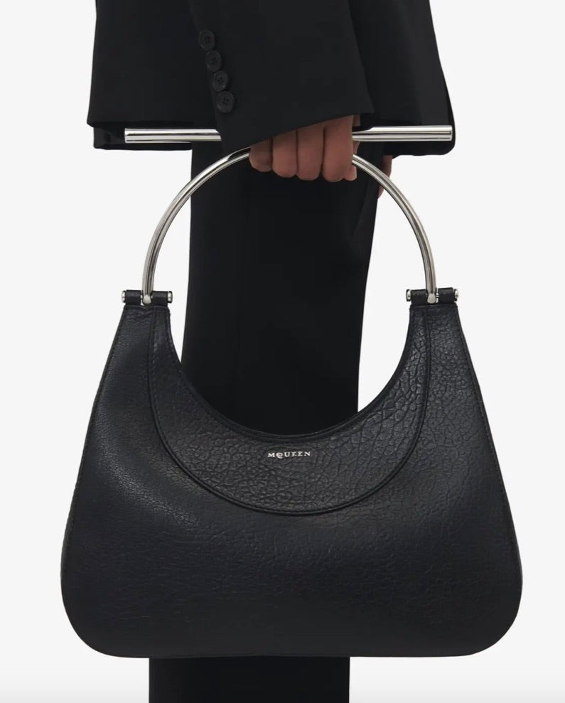 Alexander McQueen Cross-Bar TBar Logo Top Handle Bag with Strap NWT