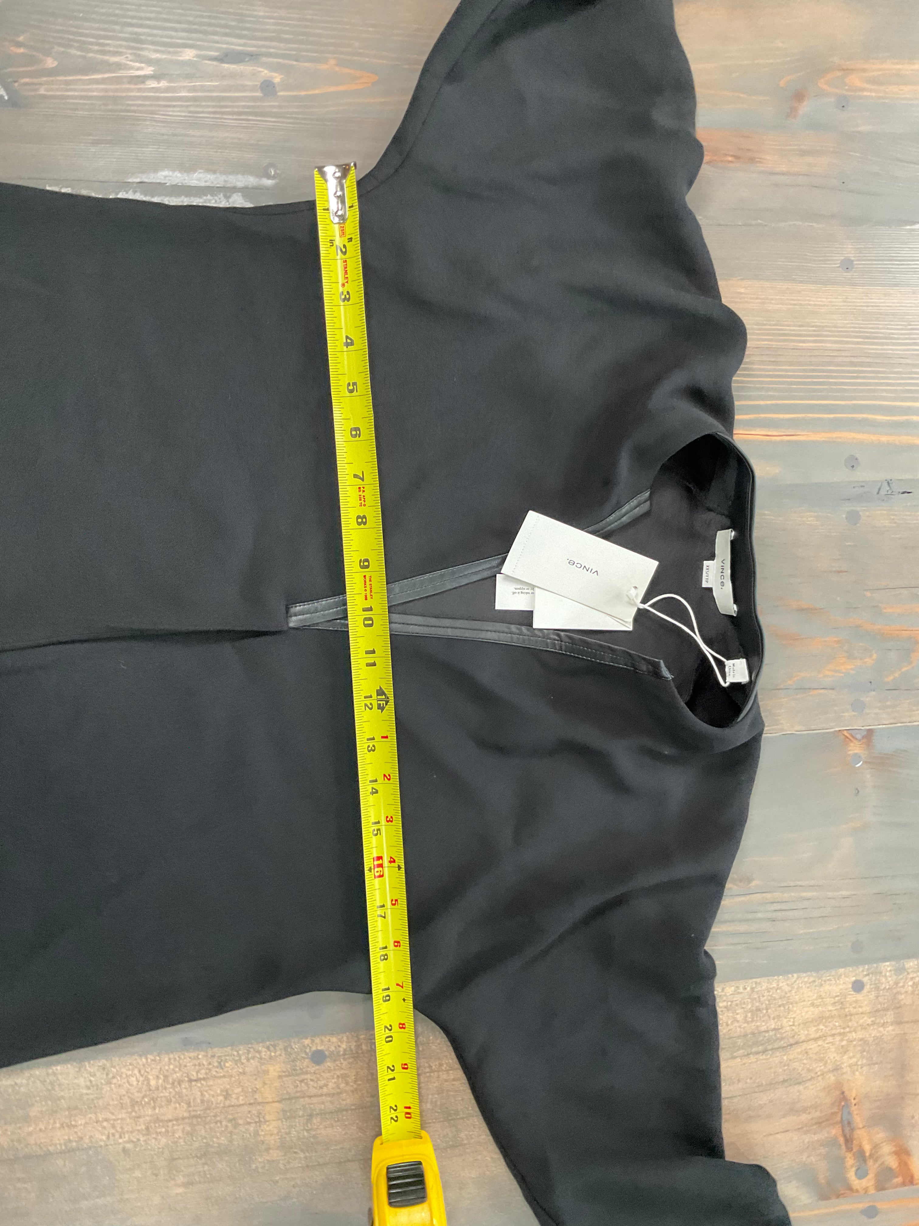 5775 - Vince Leather Trim Dolman Top - Size XXS -NWT - Retail $365