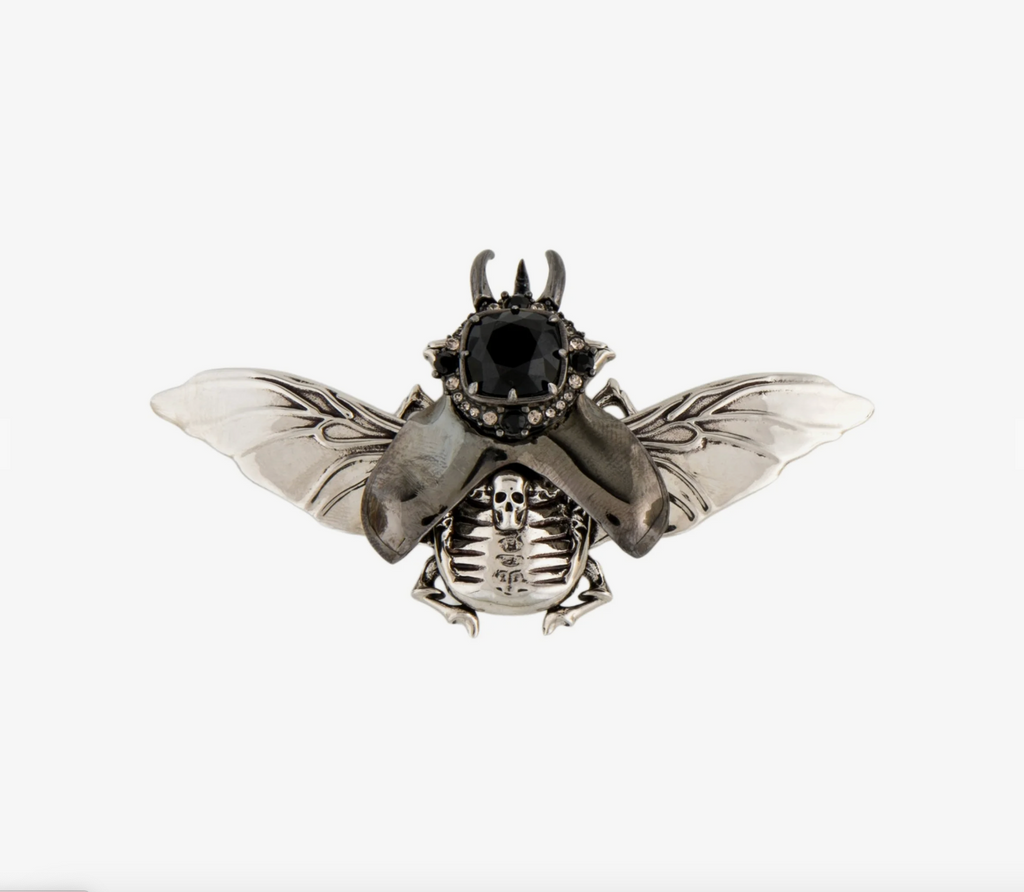 7236 - Alexander McQueen Crystal Oversized Flying Jewel Bug Pin Brooch