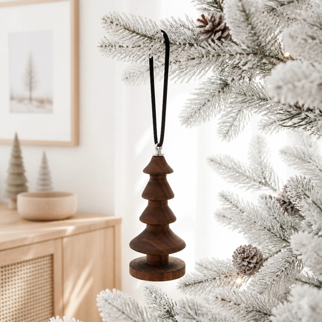Hand Turned Wooden Christmas Ornament, One of a Kind, Artisan Holiday Decor, 2.5 to 7 Inches