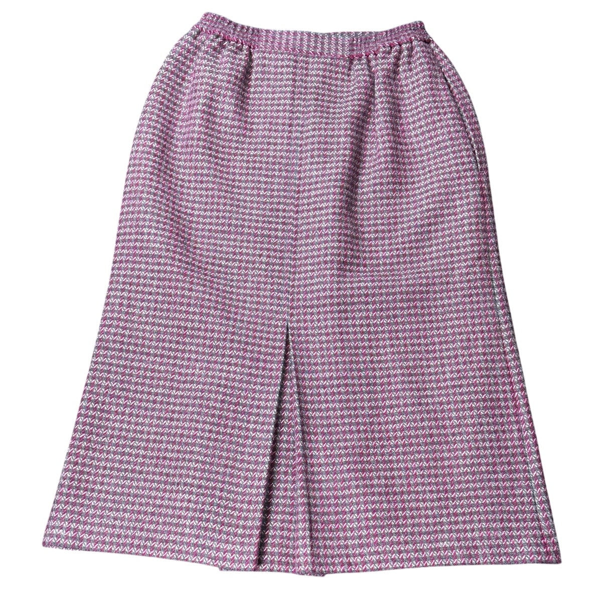 Christian Dior Vintage 1990s Tweed Skirt Burgundy Gray Size M