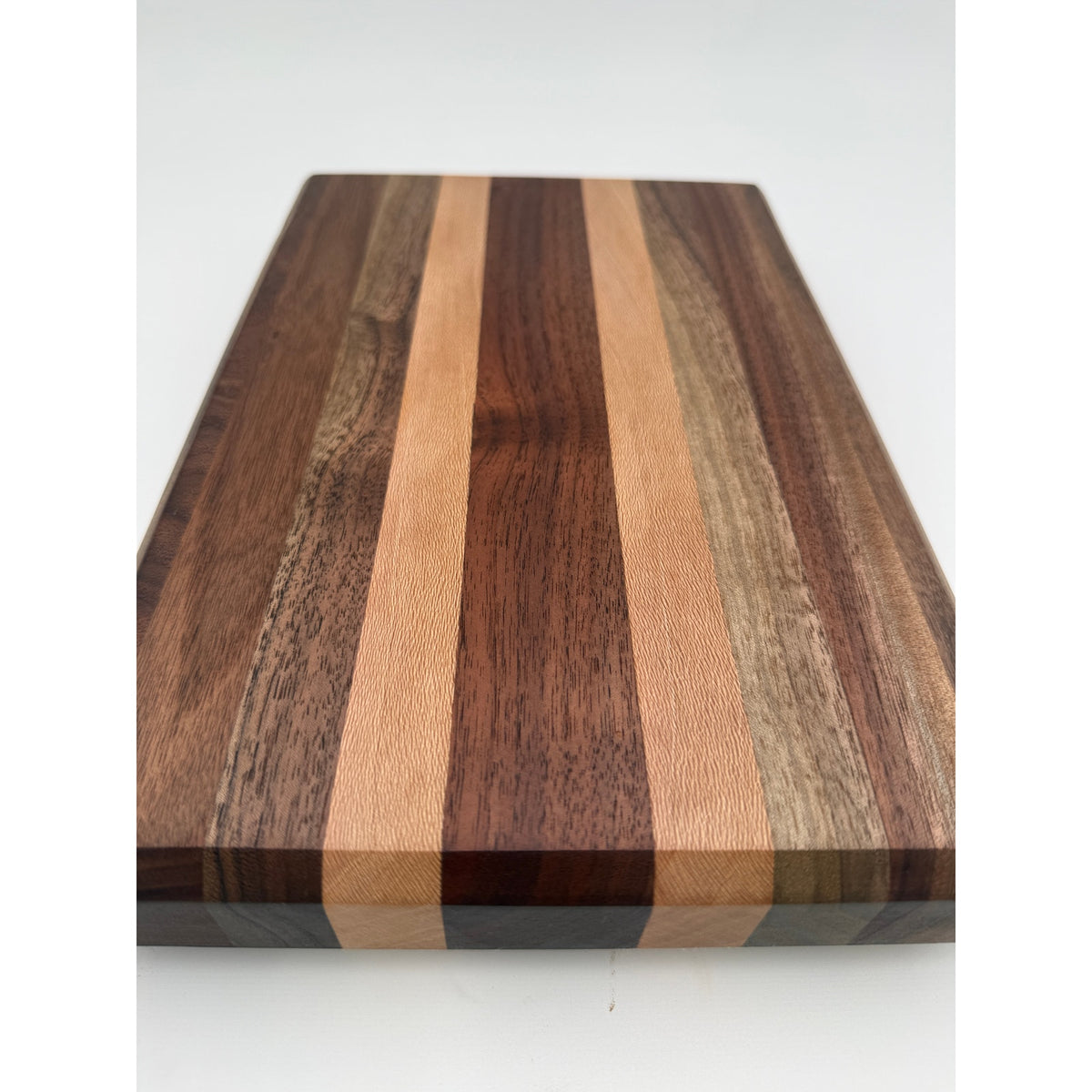 Walnut and Sycamore Cutting Board, Edge Grain, 12x8x1.5 Inch, Hand Crafted, SKU 1480