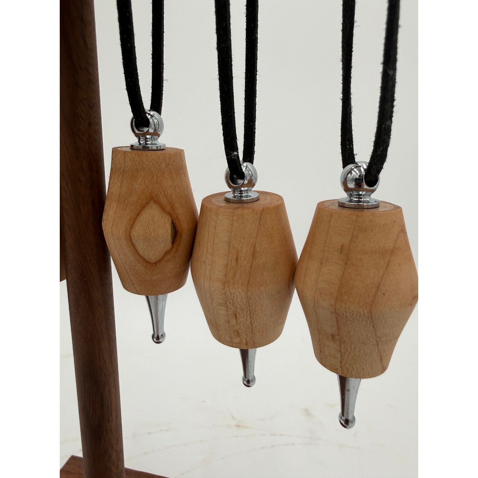 Hand Turned Maple Christmas Ornaments, Set of 6, 2.5 Inch, One of a Kind, SKU 1381