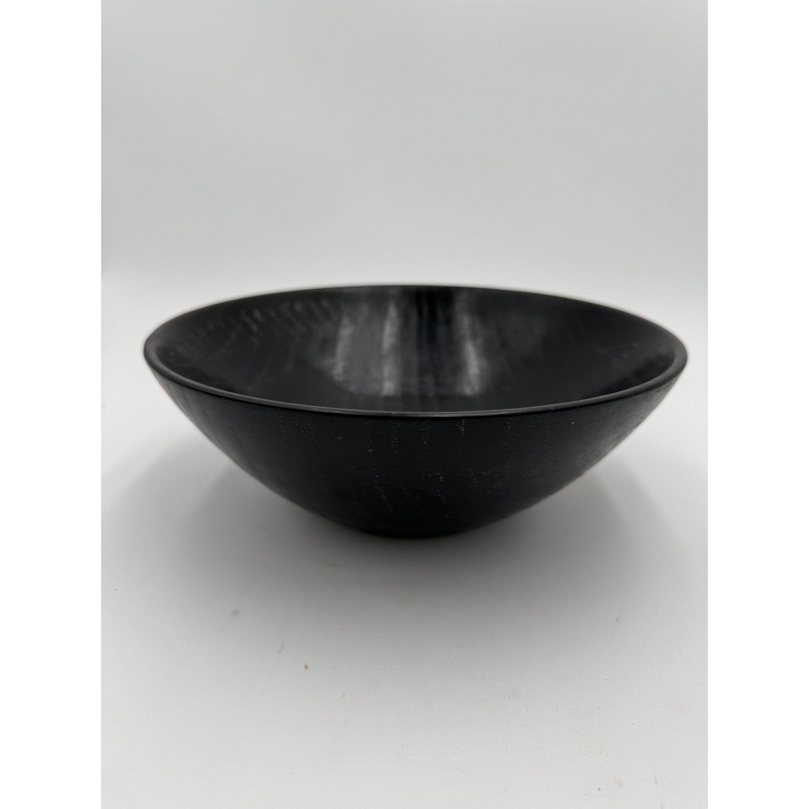 Hand Turned Black Oak Wood Bowl 9.75 x 3.25, food safe finish, handmade, decorative serving, salad or fruit