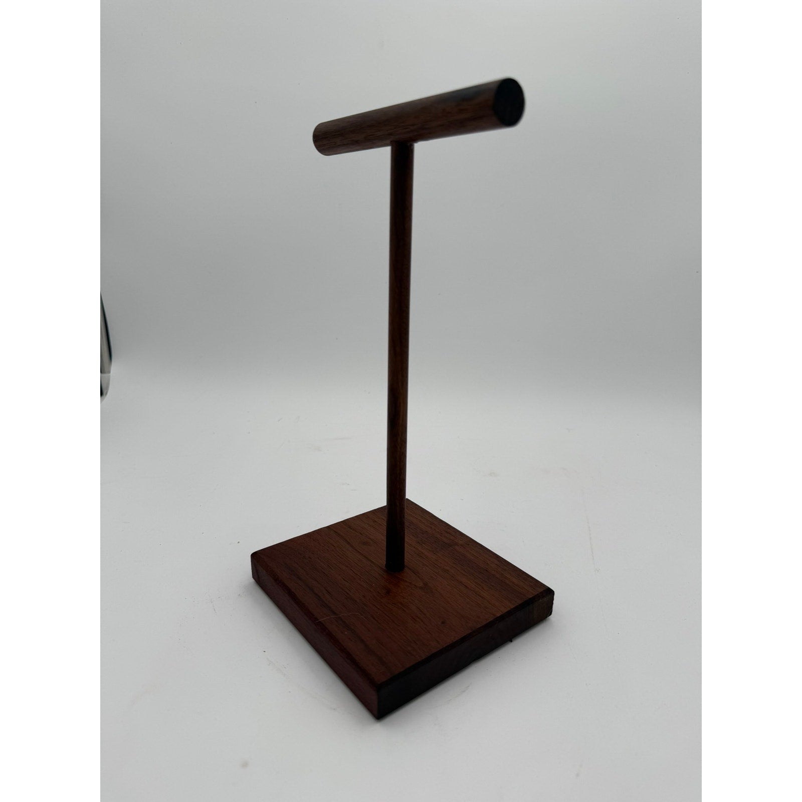Walnut Small Necklace Holder Stand for Jewelry, handmade desk organizer, unique gift for her, minimal display, functional storage
