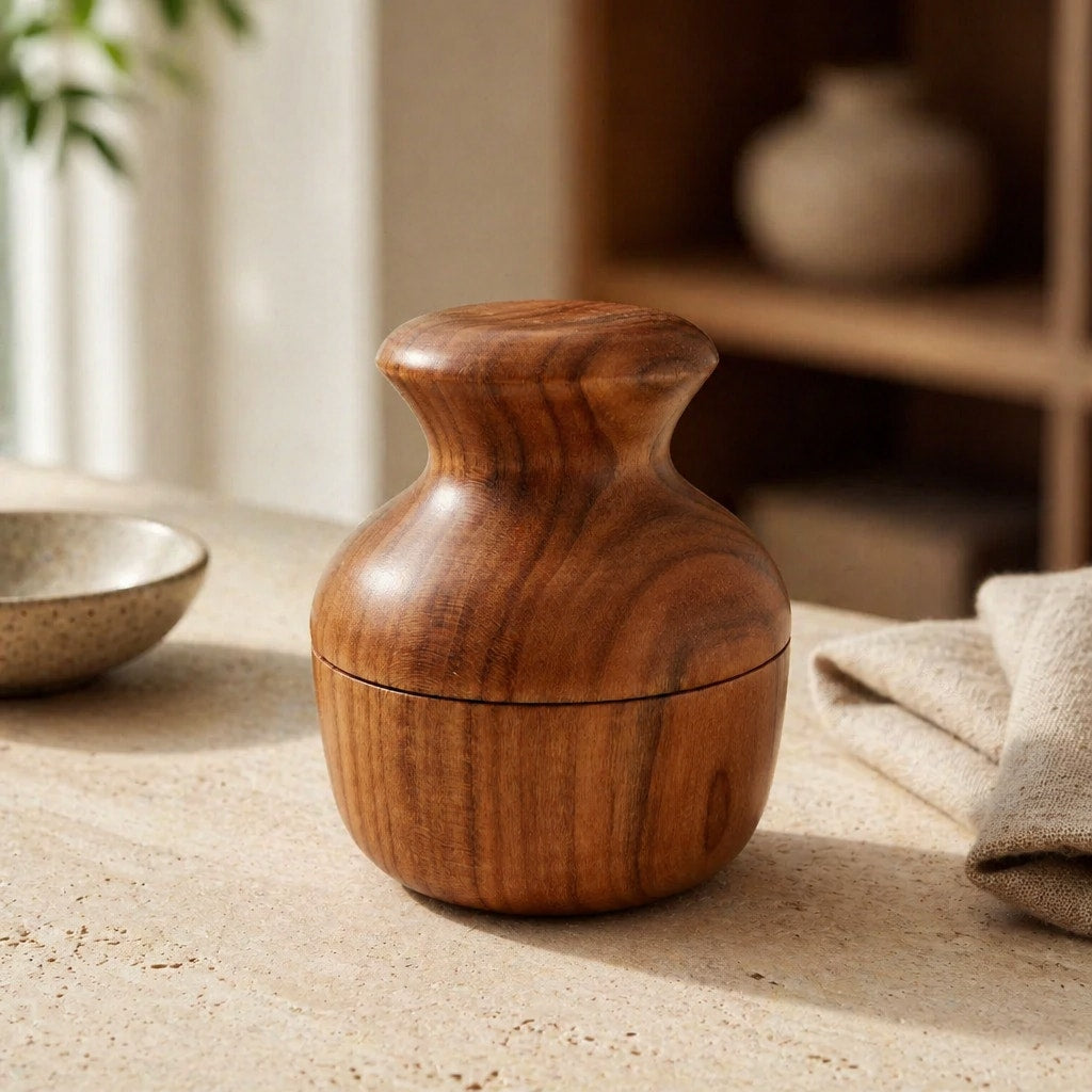 Hand Turned Cherry Wooden Lidded Box for Home, catchall bowl, jewelry or key holder, salt cellar, small storage, one of a kind