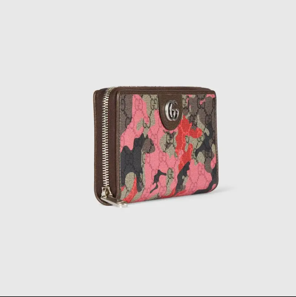 7342 - Gucci Zip-Around Wallet in Red Camouflage GG Coated Canvas - NWT