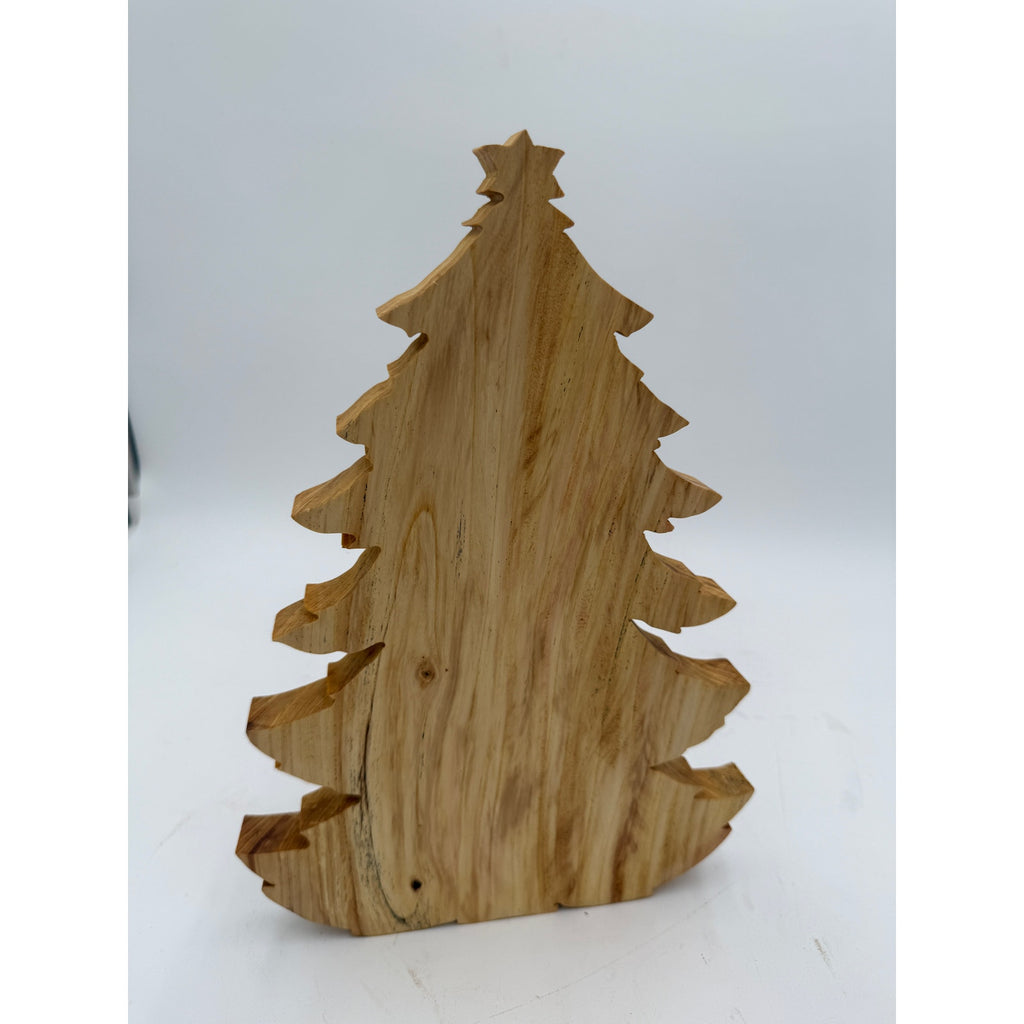Christmas Tree Shaped Charcuterie Board, Walnut and Spalted Hickory, Hand Crafted, 12.5x8.5