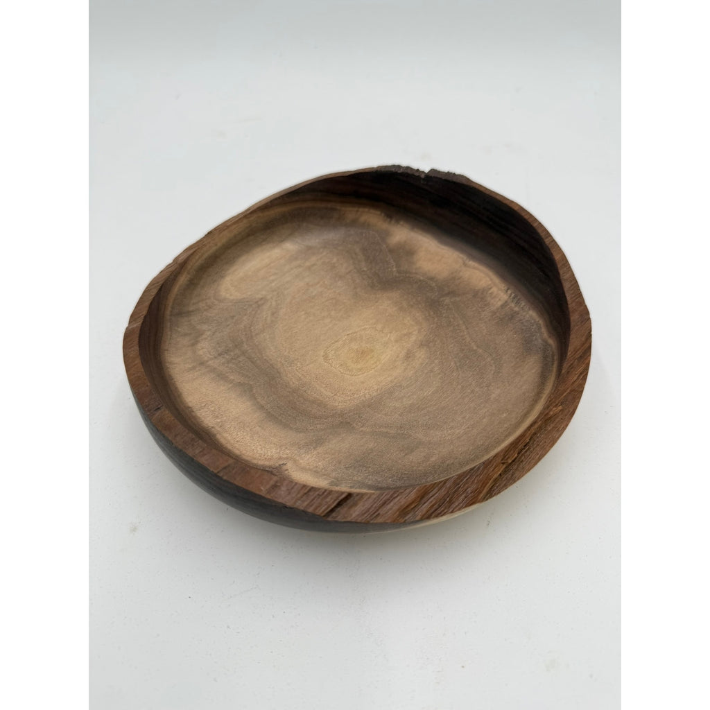 Hand Turned Wood Bowl, Live Edge Walnut