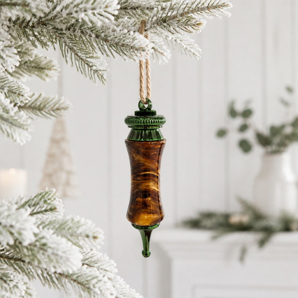 Hand Turned Christmas Ornament Collection, Wood and Epoxy, 2.5 Inch, One of a Kind